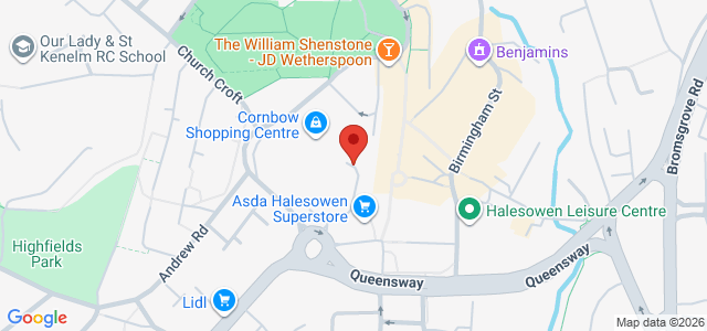 Map showing Slice of America in Halesowen